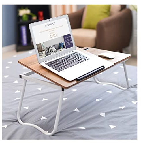 Laptop-Tisch Computertisch Einstellbarer Laptoptisch Tragbarer Folding Laptop Stand Schreibtisch Betttisch Schlafzimmer Home Office Tray Table Lerntisch Arbeitstisch für das Heimbüro ( Color : Bruin )