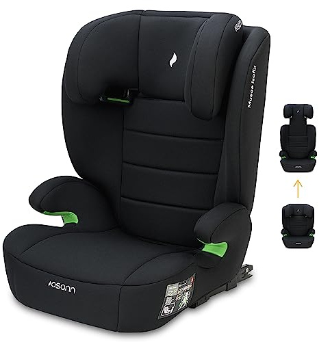 Osann Musca Isofix Kindersitz i-Size von 100 bis 150 cm, Sitzerhöhung mit Rückenlehne - Black