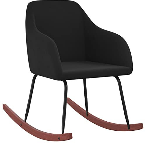 vidaXL Schaukelstuhl Relaxstuhl Schaukelsessel Schwingsessel Relaxsessel Schwingstuhl Polsterstuhl Sessel Stuhl Wohnzimmer Schwarz Samt
