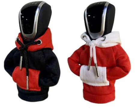 2 piezas Funda para pomo de cambio de marchas con capucha para palanca de cambios de coche, sudaderas con capucha, protector de pomo de cambio para coche, sudadera con capucha para palanca de cambios
