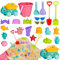 Holady 22-teiliges Strand-Sandspielzeug-Set,umweltfreundliches ABS, langlebig, Dicker Kunststoff, komplettes Geschenkset inklusive Spielzeugauto, Sonnenbrille, Strandeimer, Sandform, Sandschaufel
