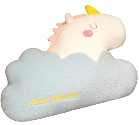 Trayosin kuschelkissen Kinder Wolke mit süße Cartoon-Tiere Kissen 40x55cm Zierkissen Sofakissen Dekokissen mit Füllung für Schlafzimmer Jungen Deko Kinderzimmer Mädchen (Einhorn-Wolken)