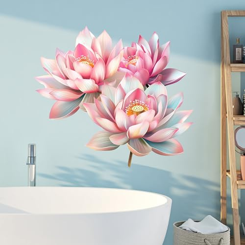 GRAZDesign Wandtattoo Bad Seerose Wellness Wandaufkleber Badezimmer - 58x57cm