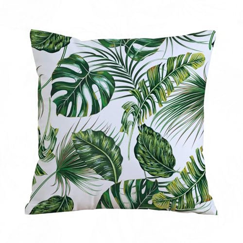 AELKSP Kissenbezug Kissenhülle Haus Dekorativ Für Jungen/Mädchen Wohnzimmer Schlafzimmer Sofa Stuhl Kissenbezüge,nahtloses Muster aus Blättern, Monstera-Tropenbäumen, Vektorhintergrund.1,45x45 cm