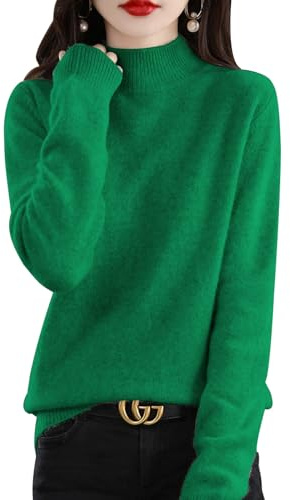 Yutdeng Jersey Mujer Invierno Jersey Cuello Alto Suéter Invierno Jersey de Punto Elegante Pullover Caliente Casual Suéteres Básico Jerséis de Manga Larga Camiseta Medio Cuello Vuelto Tops Cálido Otoño