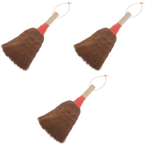 Healvian 3pcs Electric Cleaning Brush Broom Palm Fiber Handmade Small Dust Duster for Kitchen Garden Office
