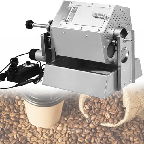 DPLWJPP Professional Electric Coffee Bean Roaster,Commercial Stainless Steel Coffee Bean Roaster,With 3.4l Drum,For Home&Commercial Automatic Baking