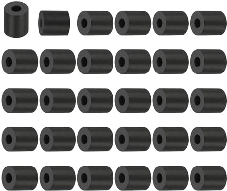 PATIKIL Spacer Gomma Multiuso, 50 Pz 0.3Id x 0.8Od x 0.8T Cuscinetti Isolanti Antivibrazioni Rotondi Neoprene Boccole Gomma Isolante Rondelle Distanziatrici per Bulloni Hvac Accessori