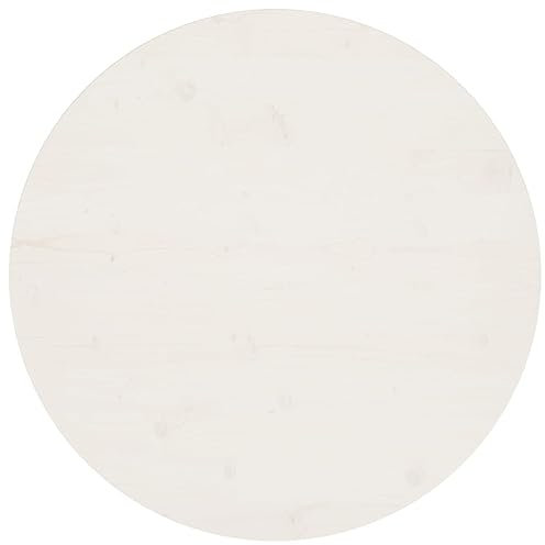 AUVYI Esstisch Ersatztischplatte 80x2,5 cm Runde Tischplatte Schreibtischplatte Hotels Couchtischplatte Restaurants Bartisch Platte für Gewerbliche Zwecke Weiß Kiefer-Massivholz