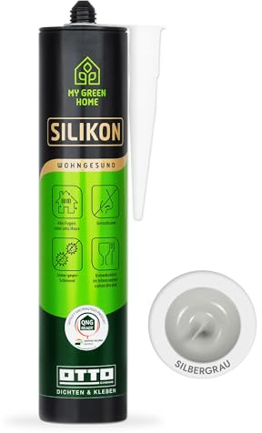 My Green Home Silikon 300ml Silbergrau - Für Fugen innen & außen - Sicher gegen Schimmel & ideal für Bad, Küche & Wohnbereich - Geruchs- & Schadstoffarm
