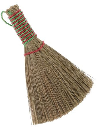 PRETYZOOM Balai Tressé Miscanto Balai à Main Manche pour Dépoussiérage Meubles Et Lits Poils Doux Et Pelle Mini