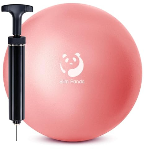 Slim Panda Palla Pilates Piccola,23-25cm Anti Scoppio Antiscivolo Palla Ginnastica con Pompa,Soft PVC Palla da Yoga per Fitness(Ugello di Gonfiaggio Anti-perdita)