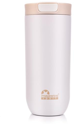 Majestic Sport Bullet Thermobecher 540 ml, Kaffeebecher to go 100% Auslaufsicher, Hält mind. 6 h warm, BPA-Frei - Schlanker Edelstahl coffee to go becher, Beige.