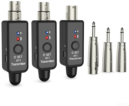 EasyByMall Système de micro XLR amélioré sans fil pour une liberté de performance optimisée prenant en charge deux canaux indépendants via double TX et unités