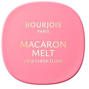 Bourjois | Macaron Melt Lip & Cheek Flush | 1 Macarose | Blush | Texture elastica in polvere in crema | Velluto | Formula leggera | Specchio incorporato | 8 g