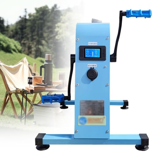 Generador de pedal de manivela, salida de potencia de 350 W con 4 puertos USB y luz LED, pantalla LCD para emergencia y uso en exteriores