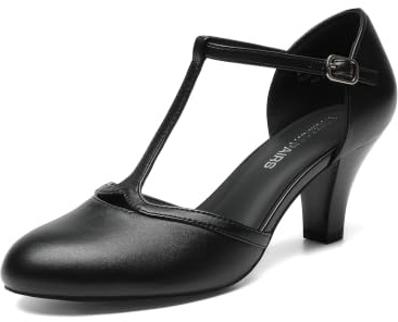 DREAM PAIRS Escarpins Femme Petit Talon à Lanière T | Chaussures Rétro Élégantes et Confortables pour Soirée, Mariage et Occasions Formelles