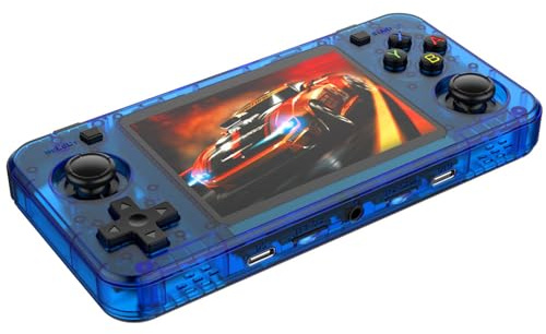 Consola De Juegos Portátil R36H Retro-Equipada con Sistema Linux De Código Abierto, Pantalla IPS De 3,5 Pulgadas, Construida En Más De 20.000 Juegos Clásicos-Blue||128GB