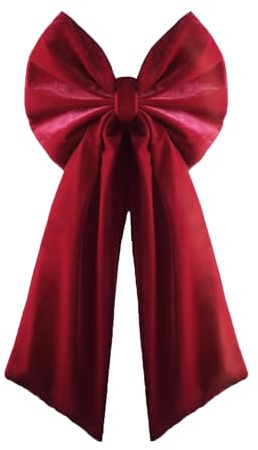 90cm Large Velvet Bowknot Christmas Tree Topper Retro Wine Red Bow Ornament for Wreath Fireplace Handrail Decoration (1, 90 * 45cm/36 * 18inch)
