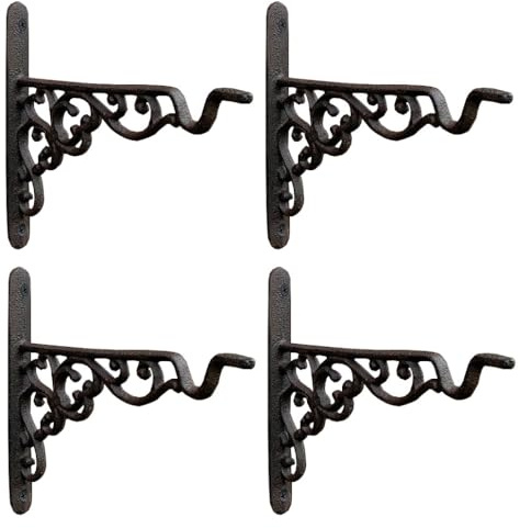 Selections Cast Iron Decorative Hanging Basket Brackets 20cm (Pack of 4)