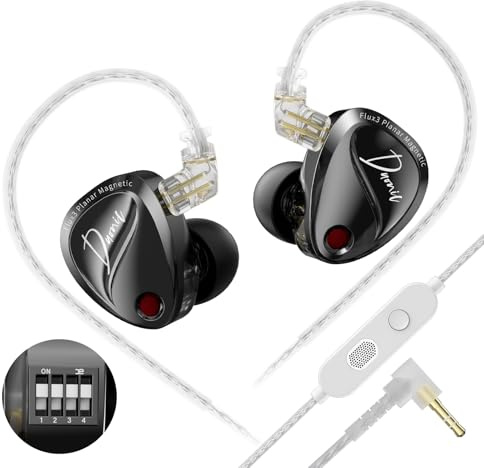 KZA COUSTICS KZ Duonic in-ear-spelhörlurar, in-ear-monitor med trippel planar magnetisk drivare och superlinjär dynamisk dubbel drivare, IEM-hörlurar för spelare, audiofil