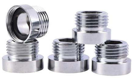5 adaptadores de grifo de cobre con rosca macho de 1/2 M22 M24 y rosca hembra fina for riego de jardín, lavado de autos y ducha doméstica.(1I2 to M22)