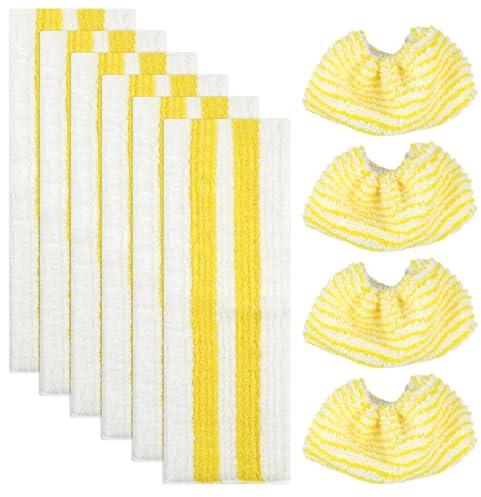 Myrindor 10 Stück Bodentücher, Mikrofasertuch Set, Mikrofaser-Tuchset, Ersatztücher für Dampfreiniger, Ersatz-Mikrofasertuch Set Kompatibel,Dampfreiniger Ersatzbezüge Kompatibel mit Kärcher SC 2/3/4/5