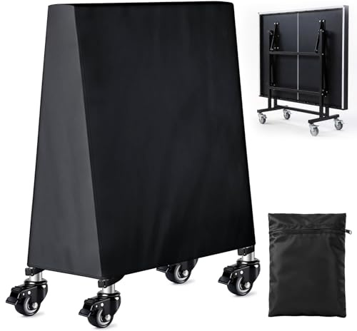 Novelfun Cubierta para mesa de ping pong, resistente a los rayos UV, con bolsillos de almacenamiento, impermeable, 165 x 70 x 185 cm
