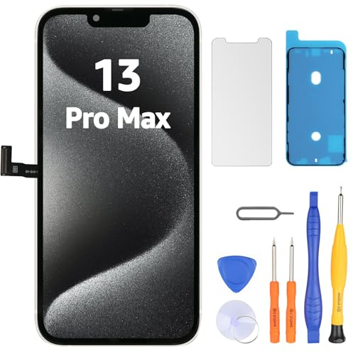 LL TRADER Écran pour iPhone 13 Pro Max 6.7 LCD Remplacement et Kits | Retina FHD Écran Tactile 3D Touch Digitizer Cadre Montage avec Ruban Adhésif Étanche, Protecteur (Programmable Truetone)