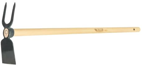 ADLER Lily Zappa da Giardino a 2 zinci, in Acciaio forgiato C45, Manico in Frassino (S/M/L) – Made in Germany – per allentare e Scavare – Legno FSC®, Durevole e di Alta qualità (Naturale, M – 1050