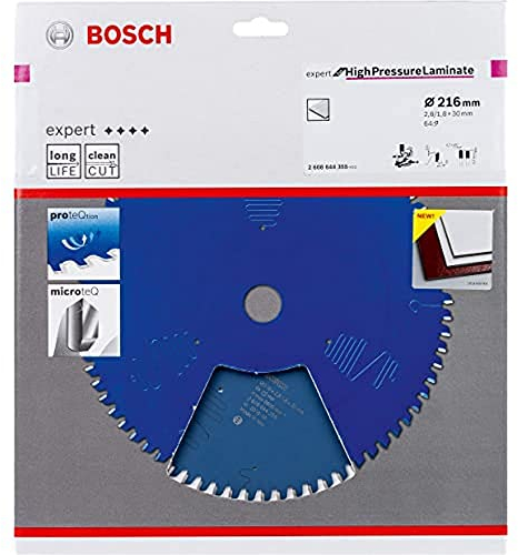 Bosch Accessories Professional 1x Kreissägeblatt Expert for High-Pressure Laminate (für Hochdrucklaminat, Sägeblatt Ø 216 x 30 x 2,8 mm, Zubehör Kapp- und Gehrungssägen)
