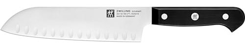 ZWILLING Gourmet Santokumesser, 18 cm, Rostfreier Spezialstahl, Ergonomischer Kunststoff-Griff, Schwarz - Made in Germany