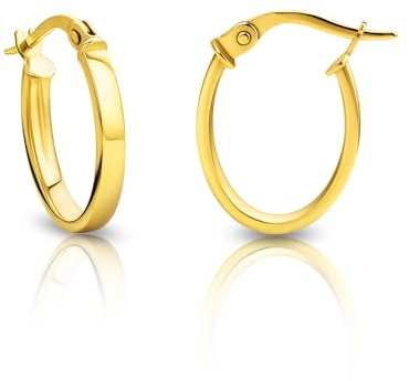 Orovi Ohrringe Damen Gelbgold 14 Karat / 585 Gold Ovale Creolen