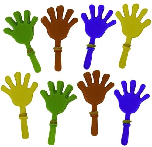 Assorted Color Mini Hand Clapper (7cm) Pack of 8 - Party Noise Makers, Fun Celebratory Accessory for Events