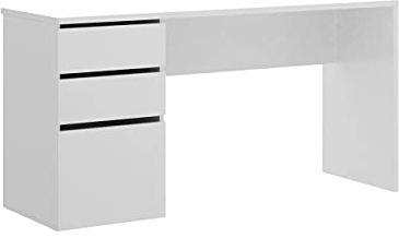 DEKIT GRUPO RIMOBEL Mesa Escritorio cajones y Puerta, Metal, Blanco, 139x75x50 cm