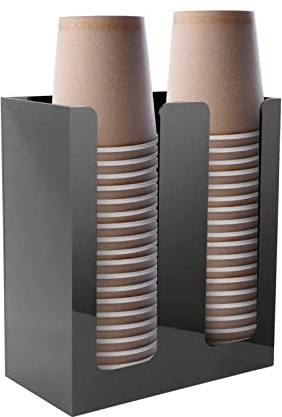 Pappbecher Deckelhalter Dispenser, Cup Storage Organizer, Einweg-Becherhalter für Cafe Shop/Home/Hochzeit/Party/Buffet(2)