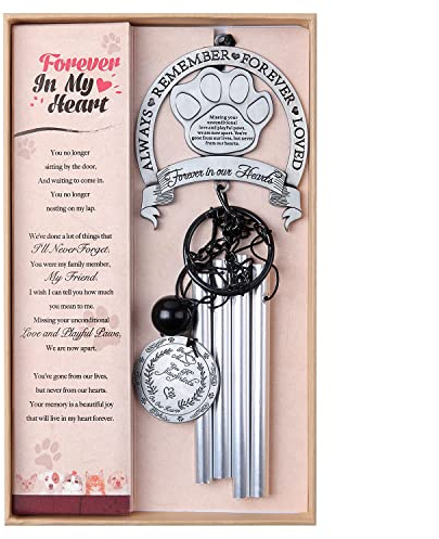 YOUIN Haustier-Gedenkgeschenk für den Verlust eines Hundes, 45,7 cm, Metall-Gedenk-Windspiel, Katze/Hund, Gedenkgeschenk, Trauergeschenk, Geschenk für den Verlust des Hundes, Anteilsgeschenk