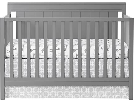 Oxford Baby Lazio 4-in-1 Convertible Crib, Dove Gray, GreenGuard Gold Certified