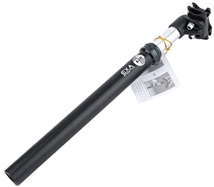 YTLT KSP630 Federsattelstütze mit 27.2/28.6/30.0/30.4/30.8/31.6/33.9 mm Durchmesser, Sattelstütze Gefedert aus Aluminium mit 350mm Länge für E-Bike, MTB, Trekking Citybike,Schwarz,27.2mm