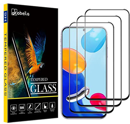 AKABEILA Protector de pantalla de cristal templado para Realme GT Neo 2 [3 unidades] HD Protector de pantalla [cobertura completa] Protector de pantalla de dureza 9H