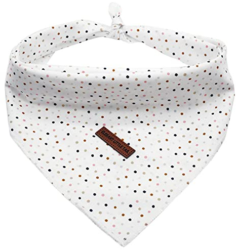 Elegant Littel Tail Hund Bandana, Frühling Haustier Bandanas 1PC Baumwolle waschbar Jungen Mädchen Quadrat Hund Lätzchen Halstuch Hund Halstücher für kleine mittlere große Hunde