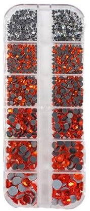 Tamaño de mezcla SS6-SS30 1000 piezas de diamantes de imitación de fijación en caliente caja de 12 rejillas embalaje de cristal y piedra para ropa-jacinto, caja de 12 rejillas 1200 piezas