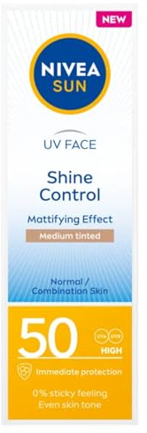 NIVEA SUN mattande solskyddsmedel hudfärg utjämnande ansiktskräm SPF50, 50 ml