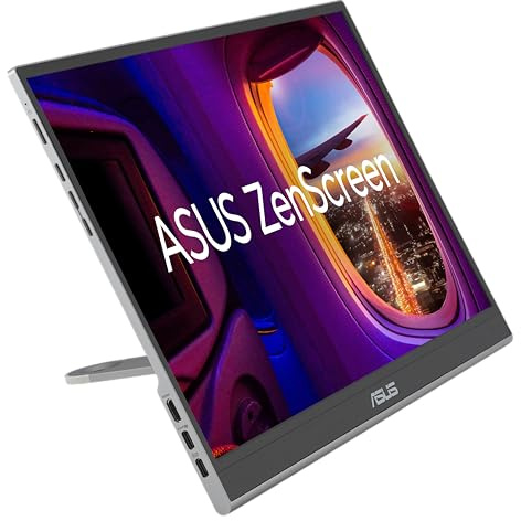 ASUS ZenScreen - Pantalla portátil OLED USB-C de 16 (MQ16AHE) - Full HD, 100% DCI-P3, 1 ms, HDR-10, Mini HDMI, Cuidado de los Ojos, Sensor de proximidad, Soporte de 360°, Compatible con Ordenadores