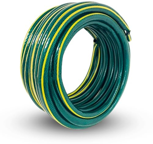 1/2Inch 50Meter Garden Hose Pipe | Medium Duty Reinforced Water Pipe - Green | Kink Resistant PVC Hose | Radial Braided Multipurpose Hose for General Lawn and Garden Use