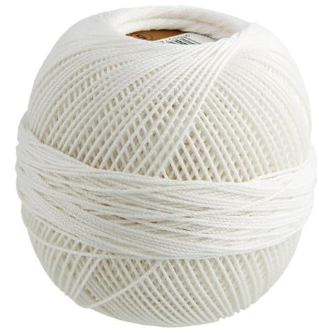 Elisa Häkelgarn Filethäkelgarn Stärke 5, 50 g/200 m LL, 100% Baumwolle gekämmt, mercerisiert, gasiert, NS 1,75-2,0mm, (8503 creme)