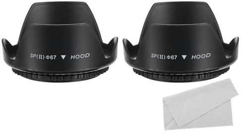 PATIKIL Paraluce Obiettivo Fotocamera 67mm 2pz Paraluce Fiore Panno per Pulizia per Bloccato Eccesso Luce Solare Ridurre Riflessi Riverbero Obiettivo Migliorare Fotografia Fotocamera