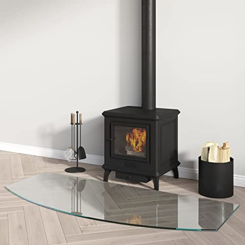 Homgoday Glasplatte für Kamin, 120 x 50 cm, feuerfeste Platte gegen Feuer, Funkenschutz, Boden