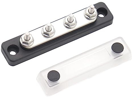 TINEASUR Sammelschienenblock Mit Positionen Für Elektrische Terminalverbindung Anschlussblock Aus Abs-Material Für Hohe Spannung Und Strom Verteilerblock Mit Isolierabdeckung