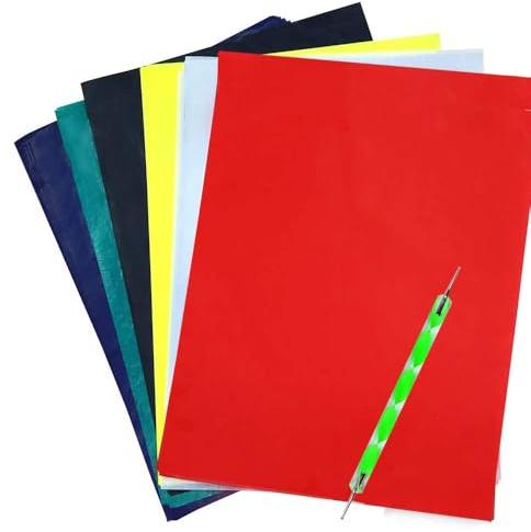 Yesallwas 50 Hojas Calco Color A4 Transfer y Grafito de Carbón para Madera, Lienzo y Otras Superficies Artísticas con 1 Lápices de Relieve